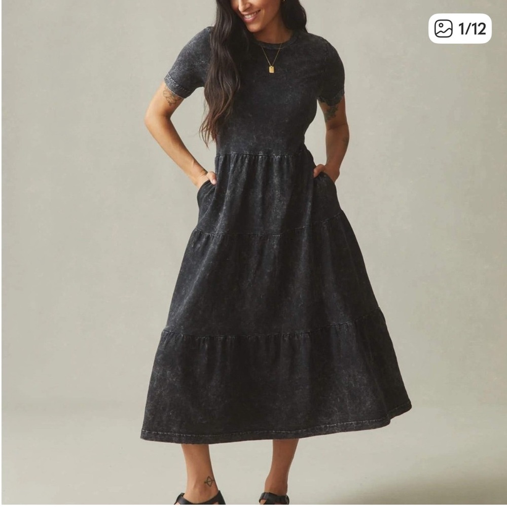 American Giant Charcoal Midi Dress
